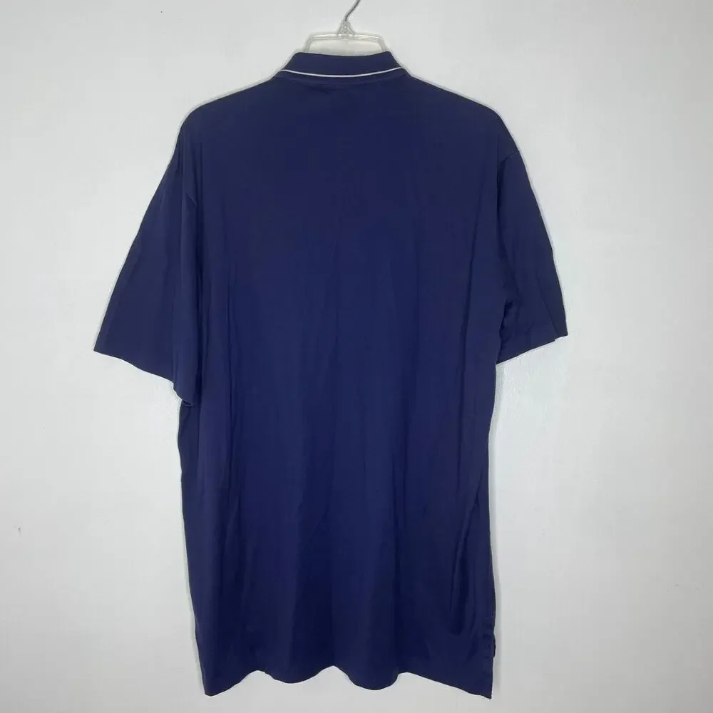 Polo Ralph Lauren Polo Shirt Large Navy White Stripe Vintage USA Cotton